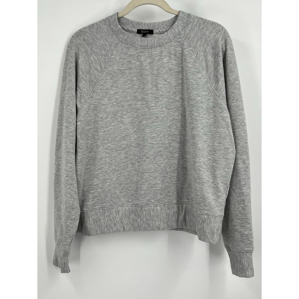 Quince SuperSoft Fleece Crew Sweatshirt Lightweight Cozy Heather Grey Size Small